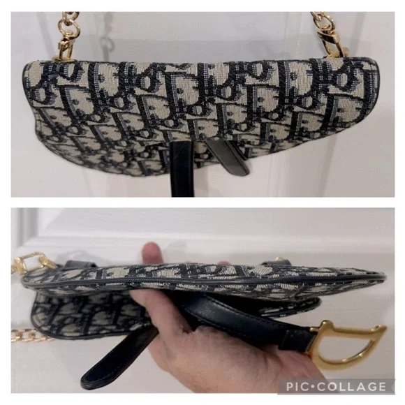 Christian Dior Monogram Navy Oblique Saddle Belt Bag - Picture 9 of 17